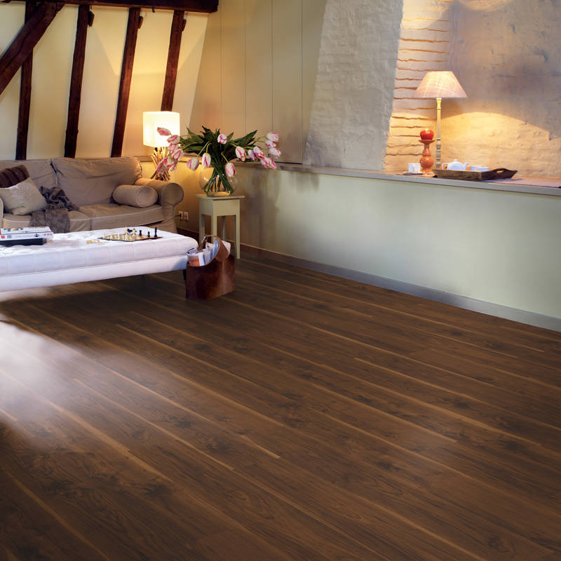 gerbur prime dark walnut laminate flooring in lounge