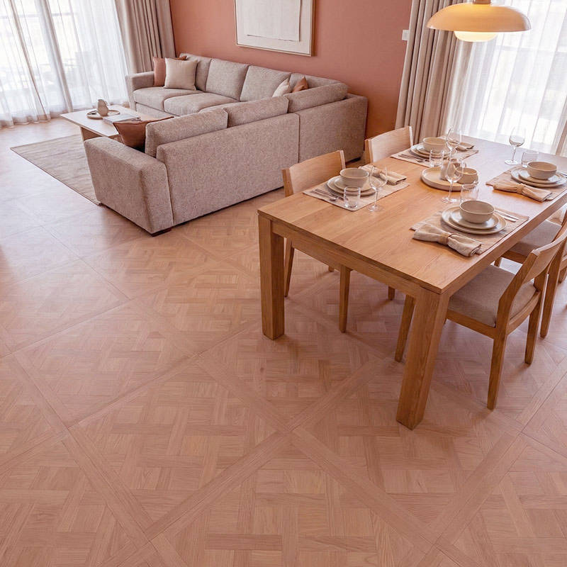 RP Chelsea Square Versailles Cinnamon 21 Parquetry Wood Flooring Cafe Dinning Livingroom