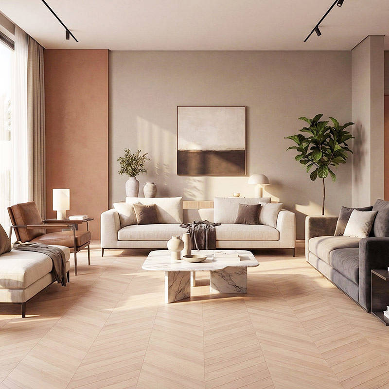 RP Chevron Heather 12 Engineered Wood Flooring Livingroom