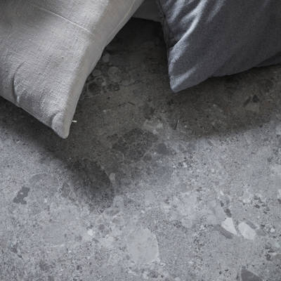 berry alloc pure tiles terrazzo light grey vinyl click tiles with cushions