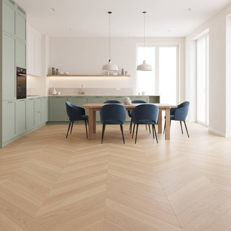 RP Chevron Butterscotch 19 Engineered Wood Flooring Dinningroom