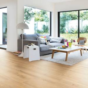gerbur ultra natural blond oak laminate floor in living space
