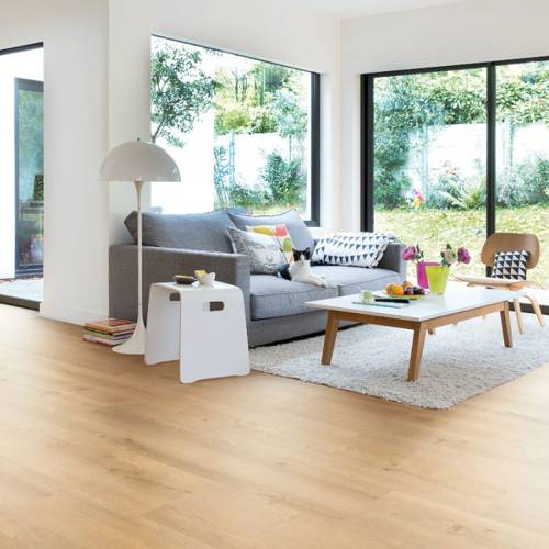 gerbur ultra natural blond oak laminate floor in living space