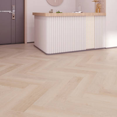 Gerbür Vinyl Click Herringbone GB SIG HRB 05 Barrel Oak Reception Area Lvt Flooring