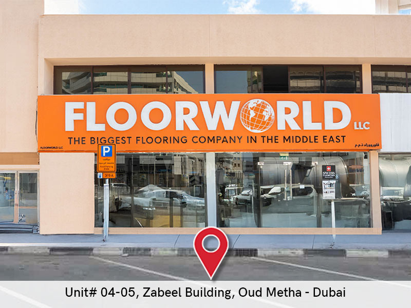 floorworld in oud metha overlayed with the google maps address for the store