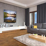 cappuccino oak gerbur laminate floor in bedroom