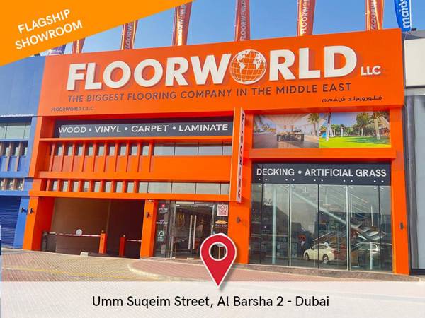 umm suqeim floorworld store overlayed with google maps address for store