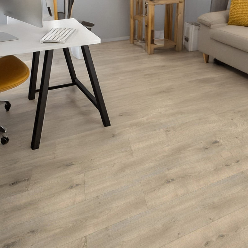 gerbur ultra platinum blond oak laminate floor in studio 