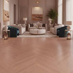 RP Chevron Cinnamon 21 Engineered Wood Flooring Family Livingroom
