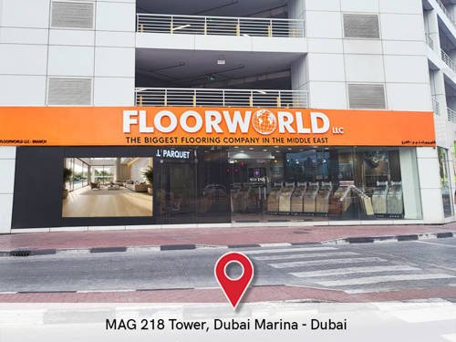 dubai marina floorworld llc showroom with google maps address listed