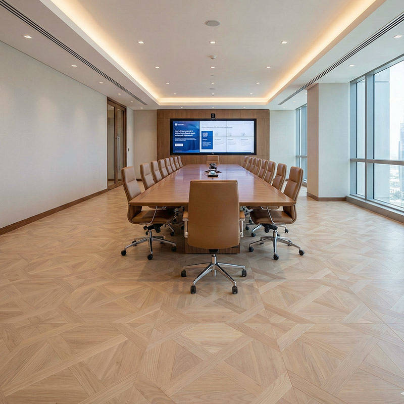 RP Chelsea Square Elegant Wave Dove 14 Parquetry Wood Flooring Office Boardroom
