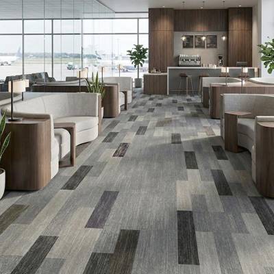 british carpet mills black and grey patterend carpet tiles in open plan office