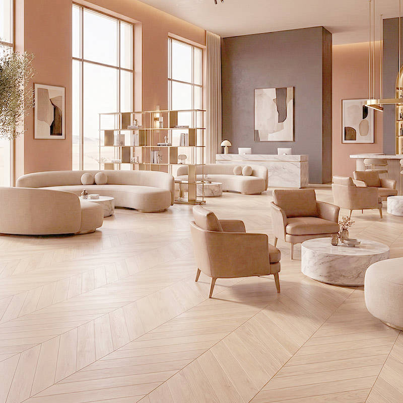 RP Chevron Dawn 09 Engineered Wood Flooring Hotel Reception