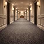 Wall To Wall Carpet For Hotel Corridor With White Flowers CRP BEAUL OPT 06