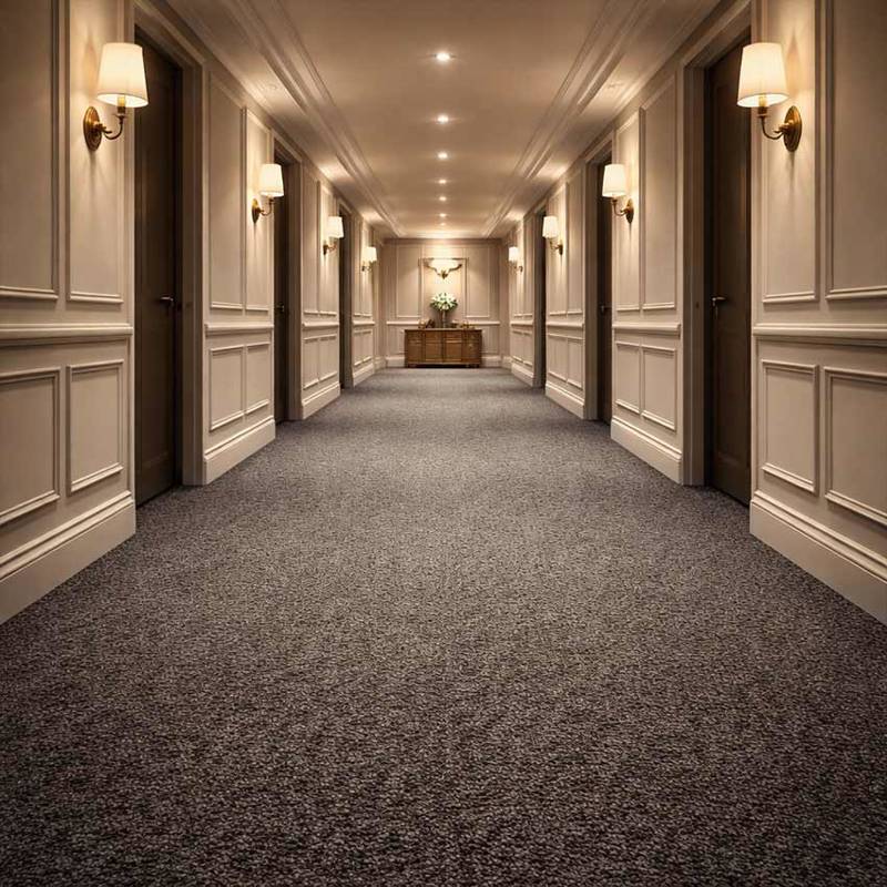 Wall To Wall Carpet For Hotel Corridor With White Flowers CRP BEAUL OPT 06