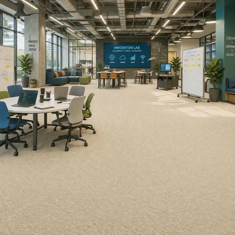 Anemone Carpet Tiles CRP BLT ANMN 03 Modern Innovation Lab With Collaboration Zones