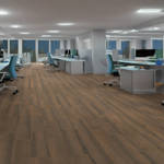 gerbur ultra medieval brown oak laminate flooring in open plan office