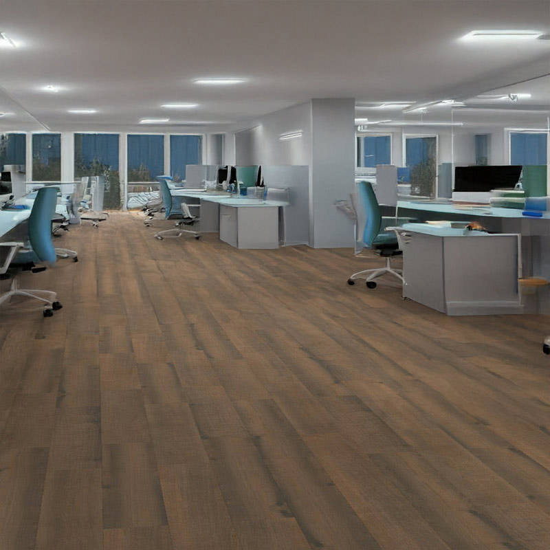 gerbur ultra medieval brown oak laminate flooring in open plan office