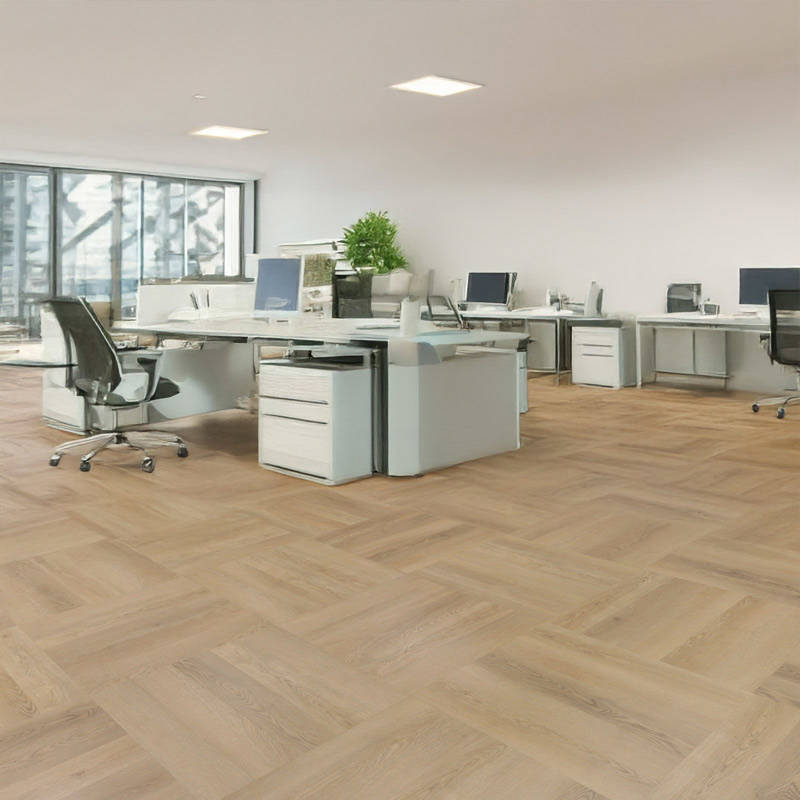 Desert Grey Oak Vinyl Click Herringbone Office