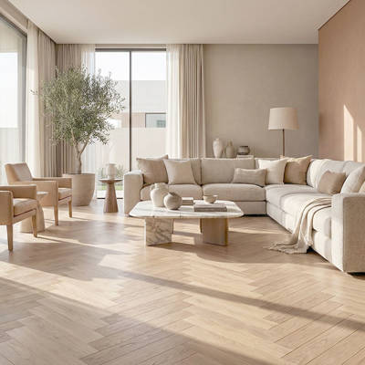 RP Herringbone Tawny 15 Engineered Wood Flooring Livingroom