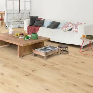 gerbur prime camel oak beige laminate flooring in living space