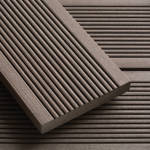 grooves in chocolate brown smart decking board