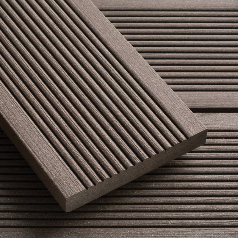 grooves in chocolate brown smart decking board