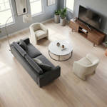 SH Cotton White Engineered Decorum Wood Flooring Familyroom