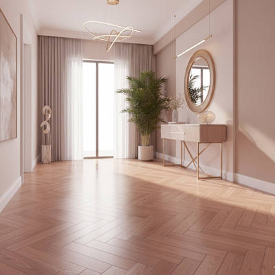 RP Herringbone Cinnamon 21 Engineered Wood Flooring Waiting Hallway