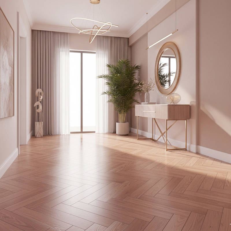 RP Herringbone Cinnamon 21 Engineered Wood Flooring Waiting Hallway