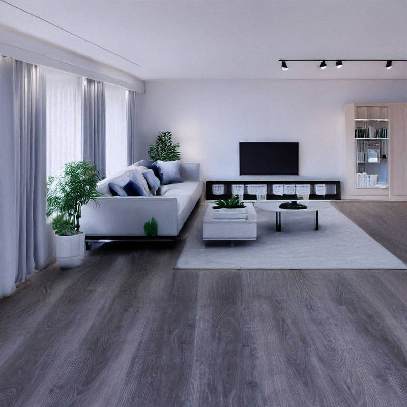 gerbur dark oak stone plastic composite flooring in living area
