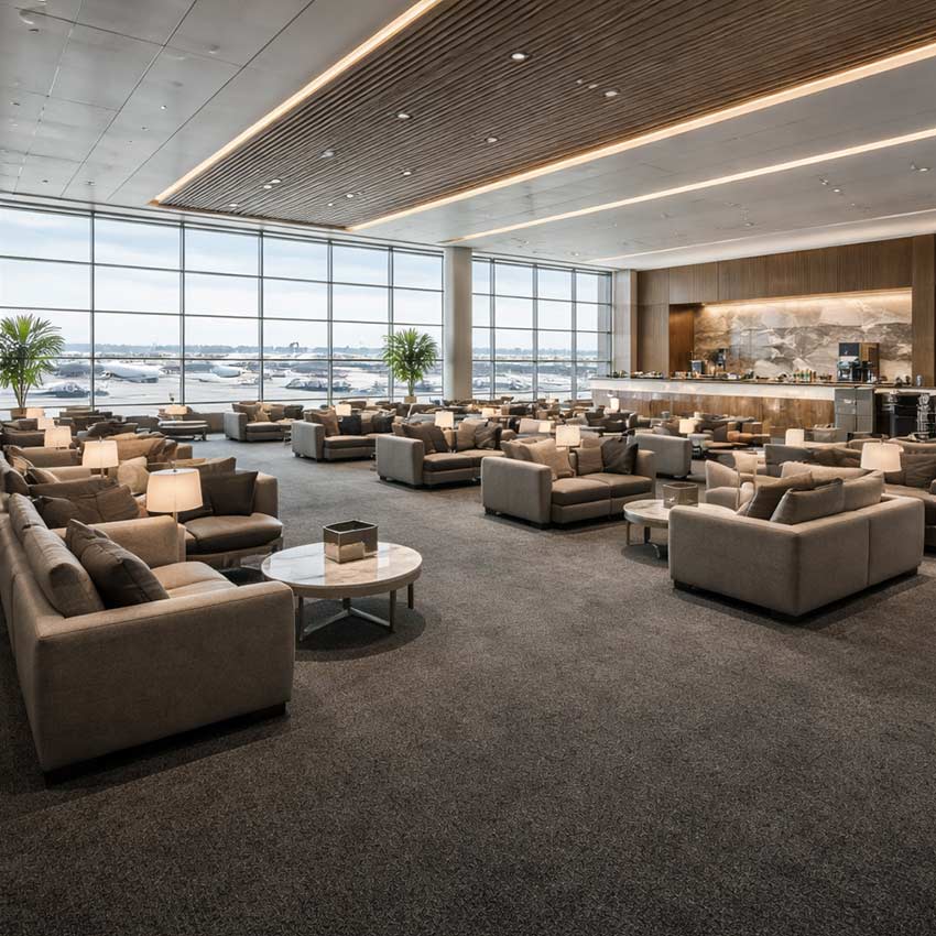 Wall To Wall Carpet Tiles Balta Lily CRP BLT LIL 10 Airport Premium Airline Lounge Seating Hall