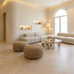 RP Boa Hybrid Herringbone Sandcastle 10 Engineered Wood Flooring Villa Majlis