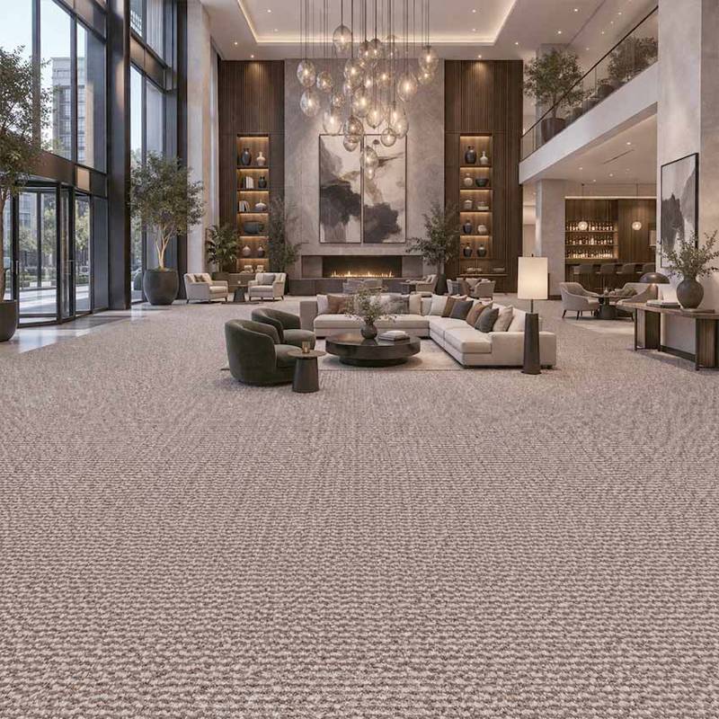 Wall To Wall Carpet Hotel Lobby With Sculptural Design CRP BLT ACE 04