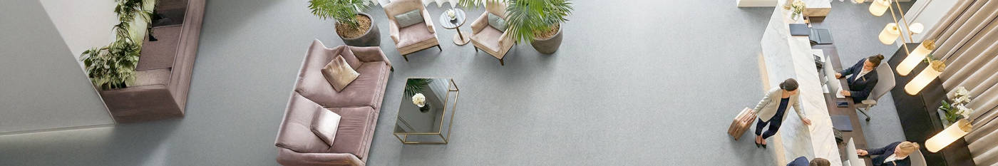 grey wall to wall carpet in a hotel reception in dubai uae
