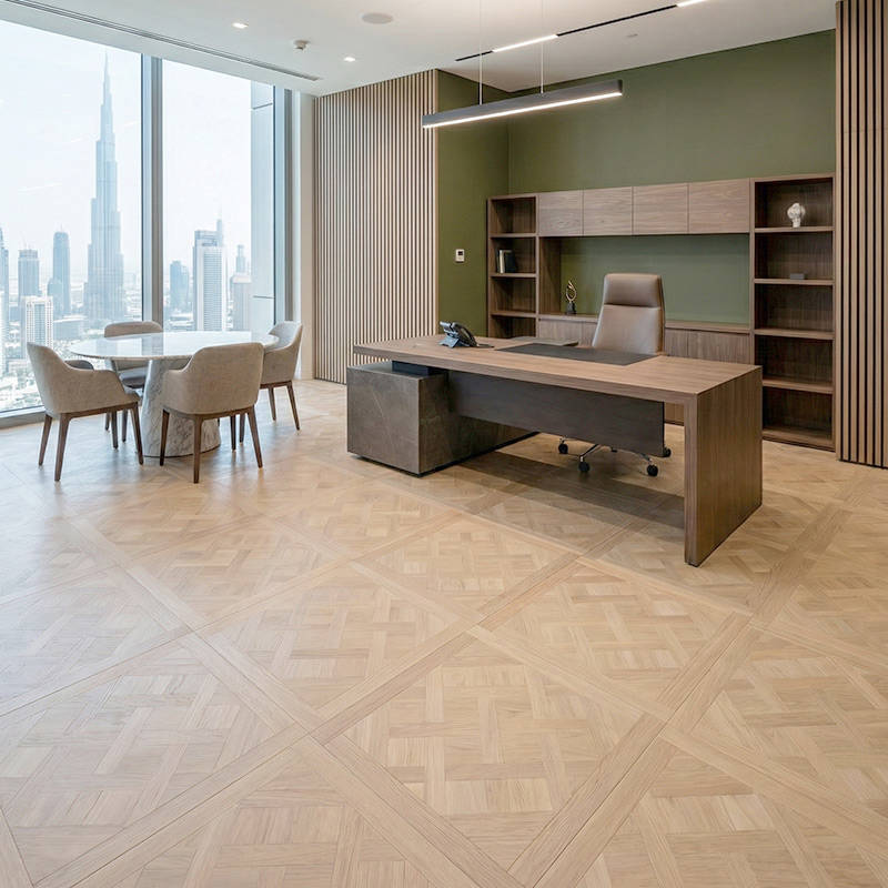 RP Chelsea Square Versailles Sandcastle 10 Parquetry Wood Flooring Home Office