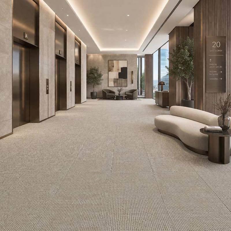 Shark 752 Carpet Tiles Modern Office Tower Lift Lobby