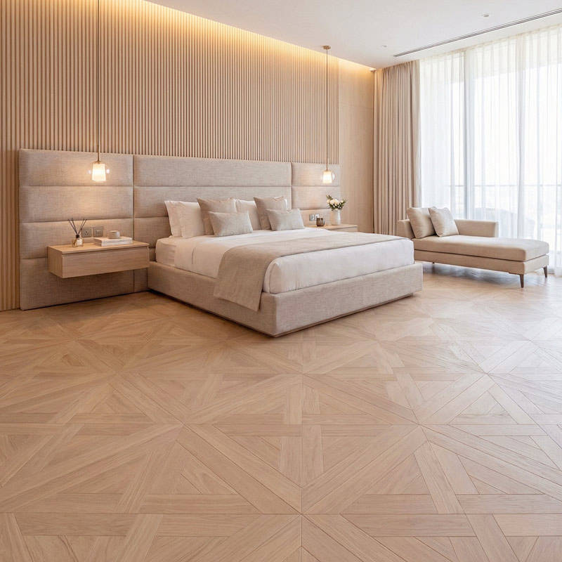 RP Chelsea Square Elegant Wave Dawn 09 Parquetry Flooring Bedroom