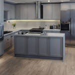 QS Balance Canyon Oak Dark Brown With Saw Cuts Kitchen