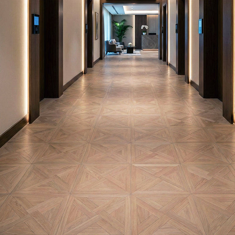 RP Chelsea Square Elegant Wave New England 17 Parquetry Wood Flooring Hotel Corridor