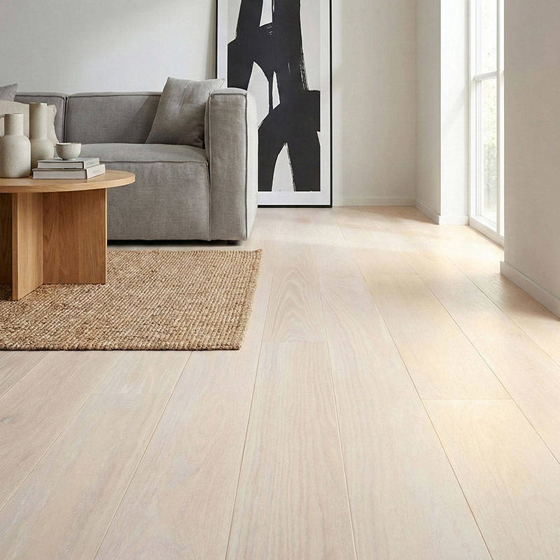 SH Cotton White Engineered Pinnacle Wood Flooring Livingroom