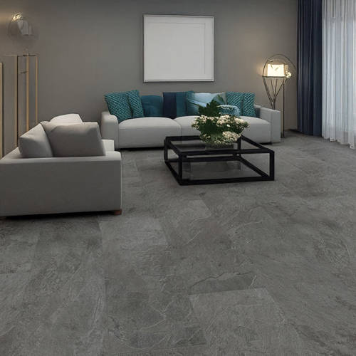 QS Ambient Grey Slate Sittingroom Vinyl Click