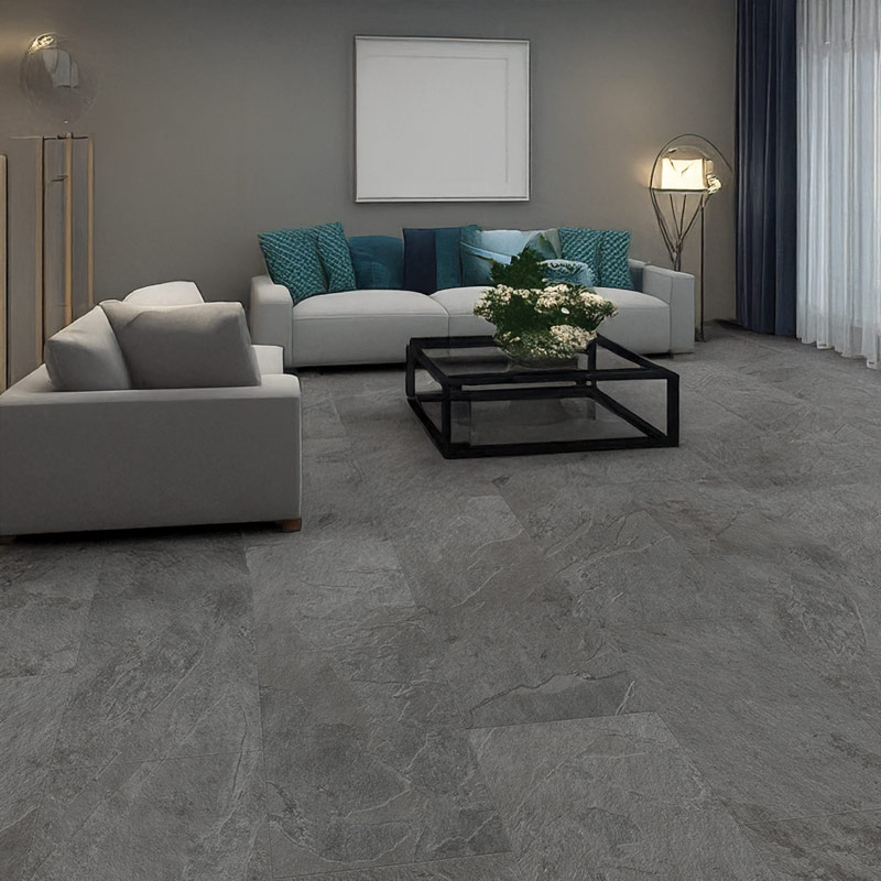 QS Ambient Grey Slate Sittingroom Vinyl Click
